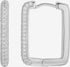 Exquisite Micro Pave 14K White Gold Plated Rectangular Cubic Zircon Hoop Earring